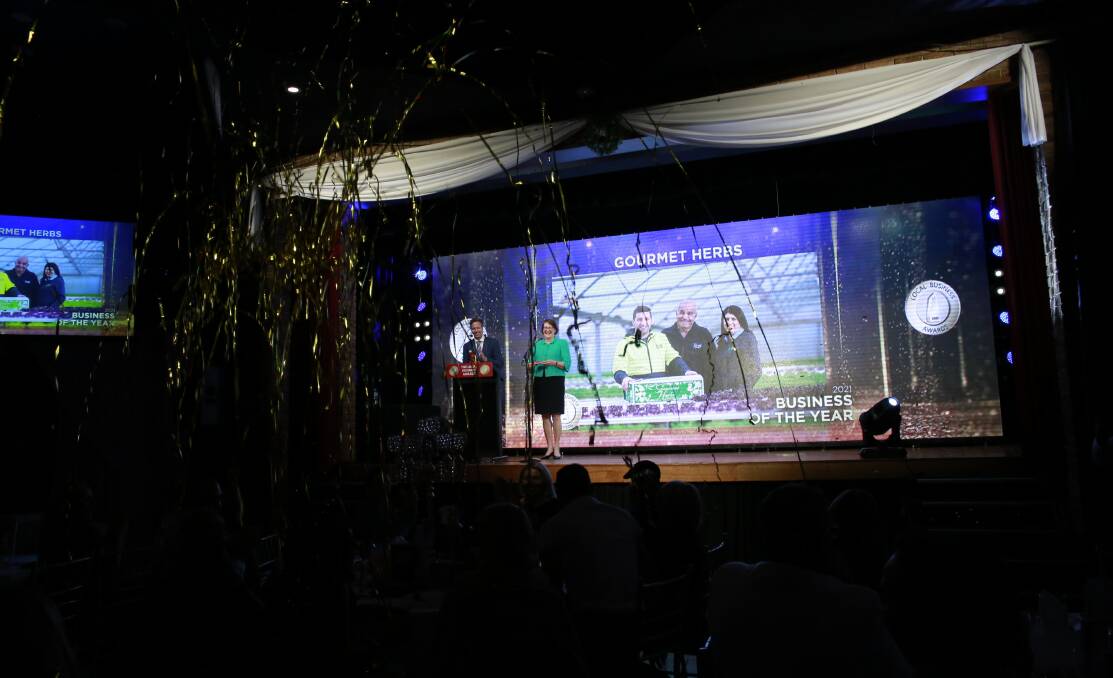 GALA EVENT: Gourmet Herbs are named Business of the Year at the Hawkesbury Local Business Awards presentation.