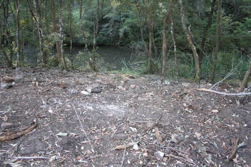 The clearing goes down to within a metre of the creek bank, creating a massive danger of erosion with any decent downfall of rain.