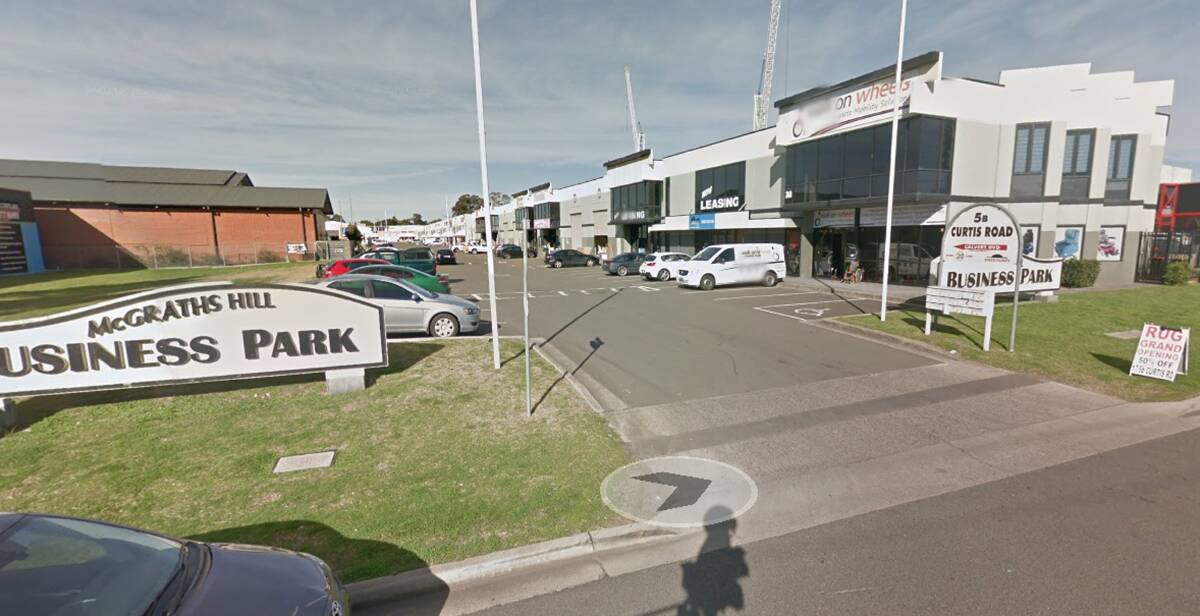 UNCERTAIN FUTURE: The entrance to McGraths Hill Business Park on Curtis Road where White Design and Construction had its office. Picture: Google Maps