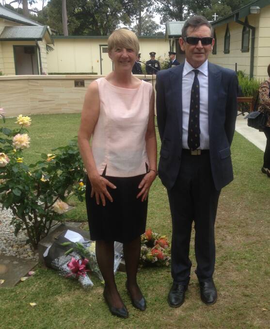 CELEBRATING A LIFE: Sandra Fawcett, widow of Warrant Officer Jon Fawcett and his brother Tim Fawcett were at the ceremony. Picture courtesy Sandra Fawcett