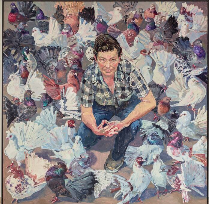 PIGEON POWER: Lucy Culliton's 'Lucy with fans'.