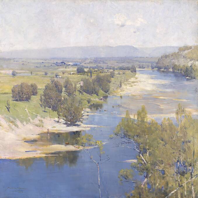 Arthur Streeton's 'The purple noon's transparent might' 1896, painted down the incline off the park on Terrace Road, Freemans Reach. He used a dead sapling to hold it up instead of an easel. All pictures and most research material courtesy of National Gallery of Victoria
