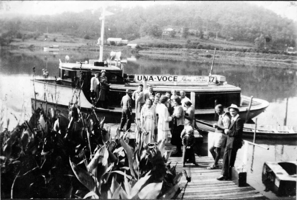 Bruce King's launch at Una Voce c1930s. Courtesy of Juniors on Hawkesbury resort at Lower Portland.