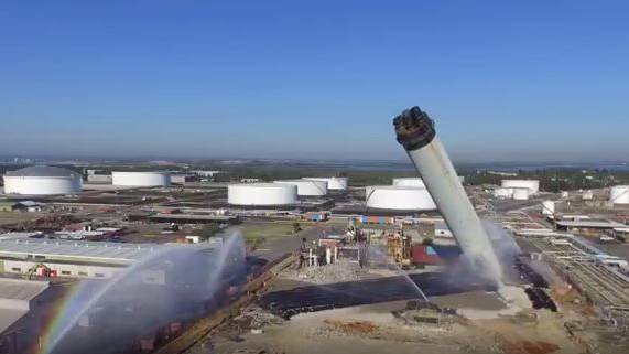 2017: Demolition of the last concrete tower. Picture: supplied