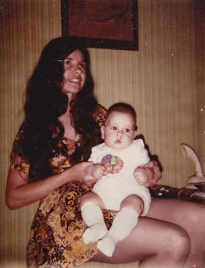 Edith Patzold with her youngest son, Jason Patzold, in 1975. Picture: Supplied