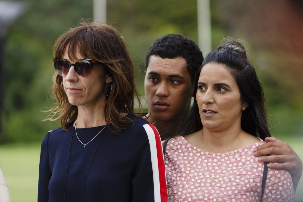 Funny trio: Writer/director/star duo Jackie van Beek and Madeleine Sami with James Rollaston in the hilarious The Breaker Upperers, rated M, in cinemas now.