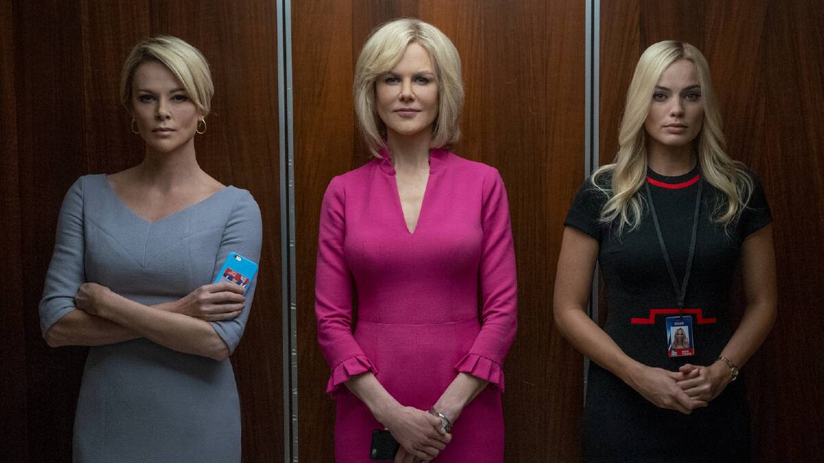 Power of three: Superstar trio Charlize Theron, Nicole Kidman and Margot Robbie star in based-on-true-events film Bombshell, in cinemas now, rated M.