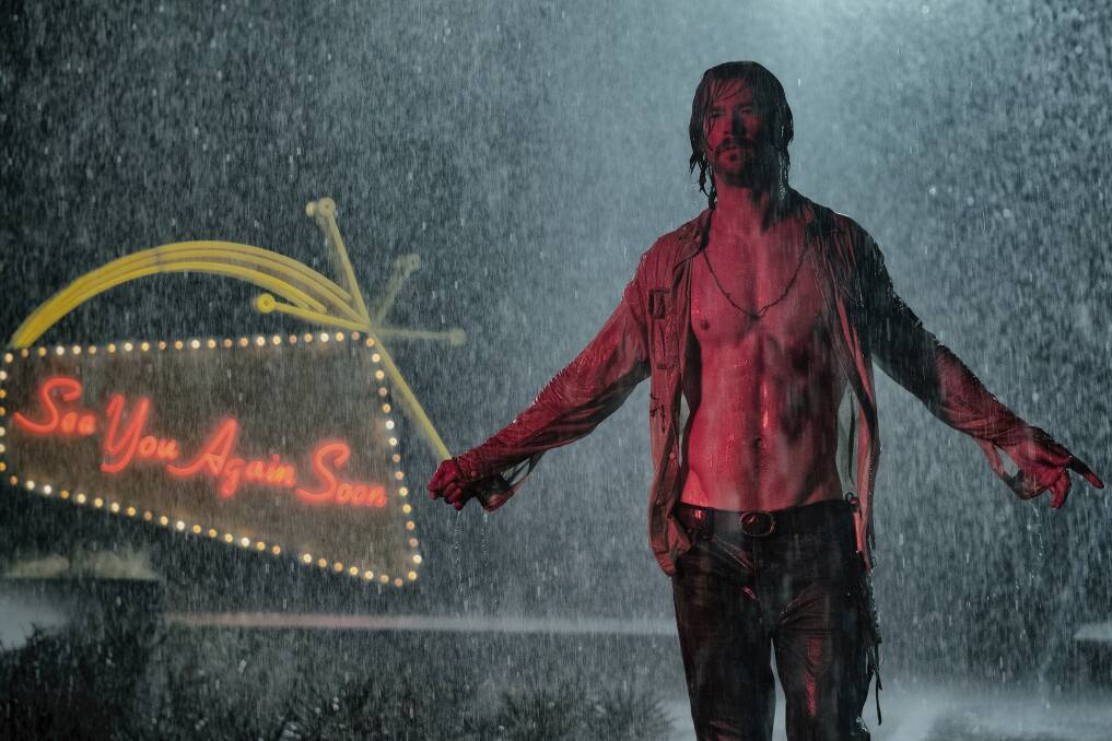God-like: Chris Hemsworth makes the most of his limited screen time in Drew Goddard's wacky new film Bad Times at the El Royale, rated MA15+, in cinemas now.