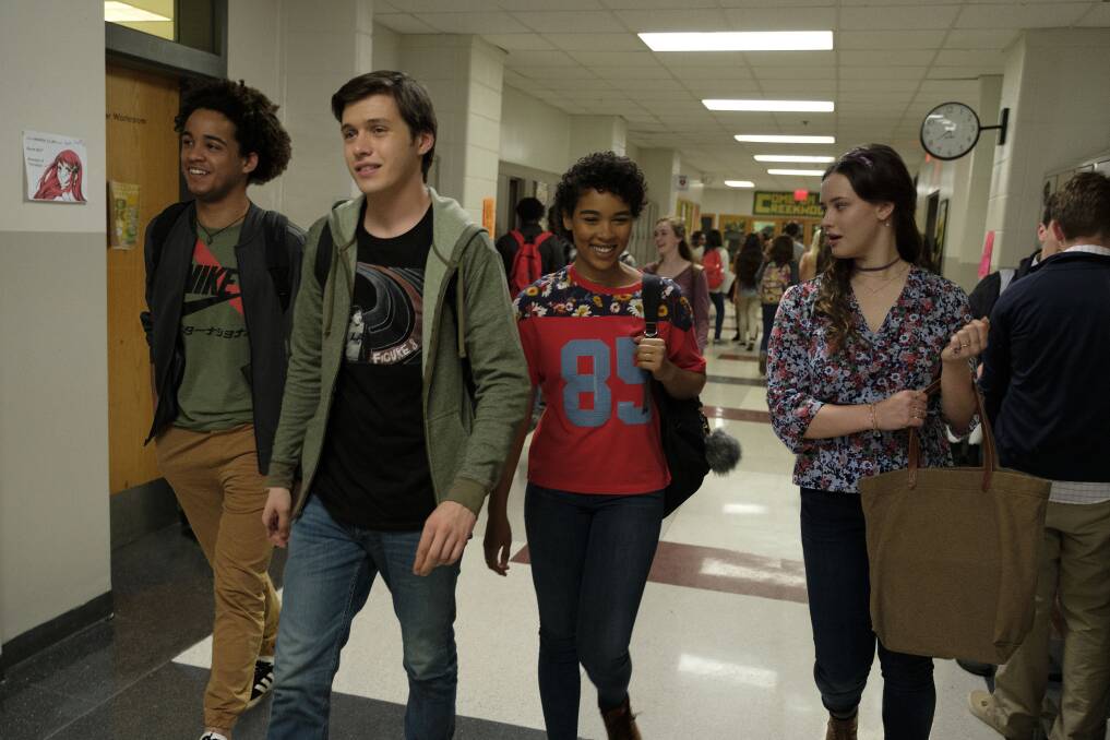 Winning formula: Nick Robinson (second from left) shines as the main character in fantastic new teen movie Love, Simon, rated M and in cinemas now.
