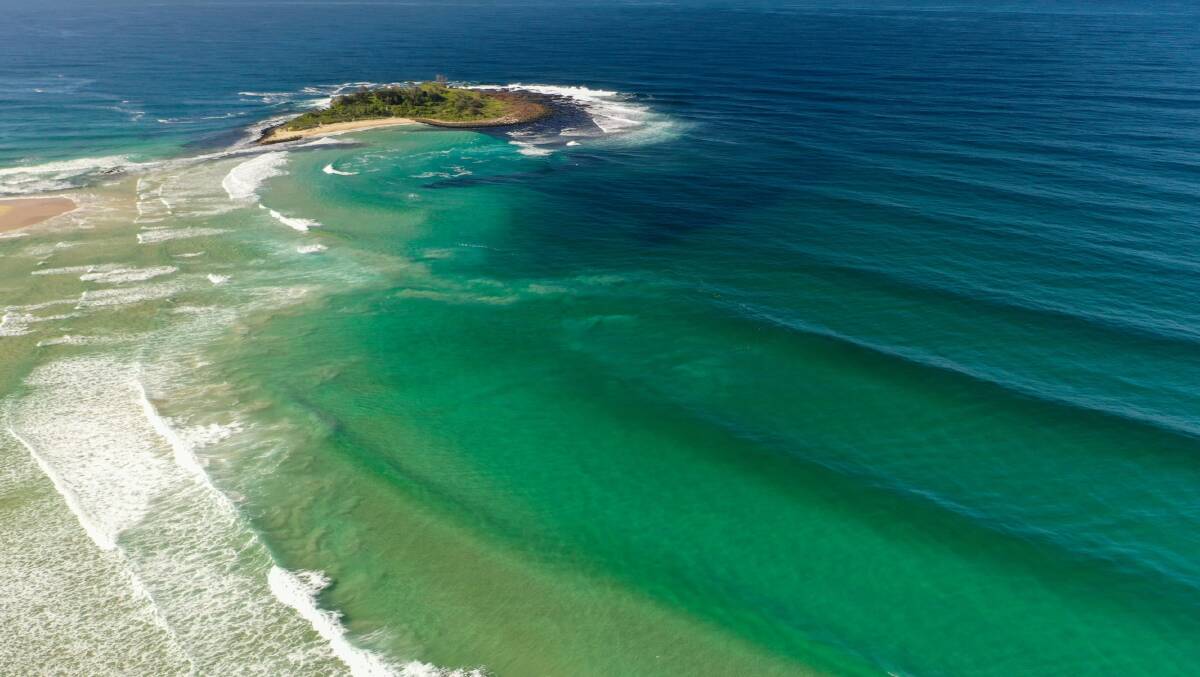 Green Island, much loved by surfers galore. Photo: John Hanscombe 