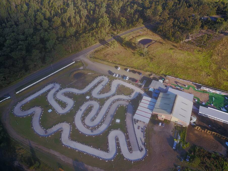 An aerial view of  the massive 850 metre long track at Go Karts Go!