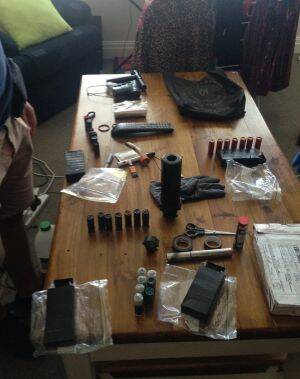 Firearms paraphernalia found in Michael Holt's mother's home in Windsor. Photo: NSW Police