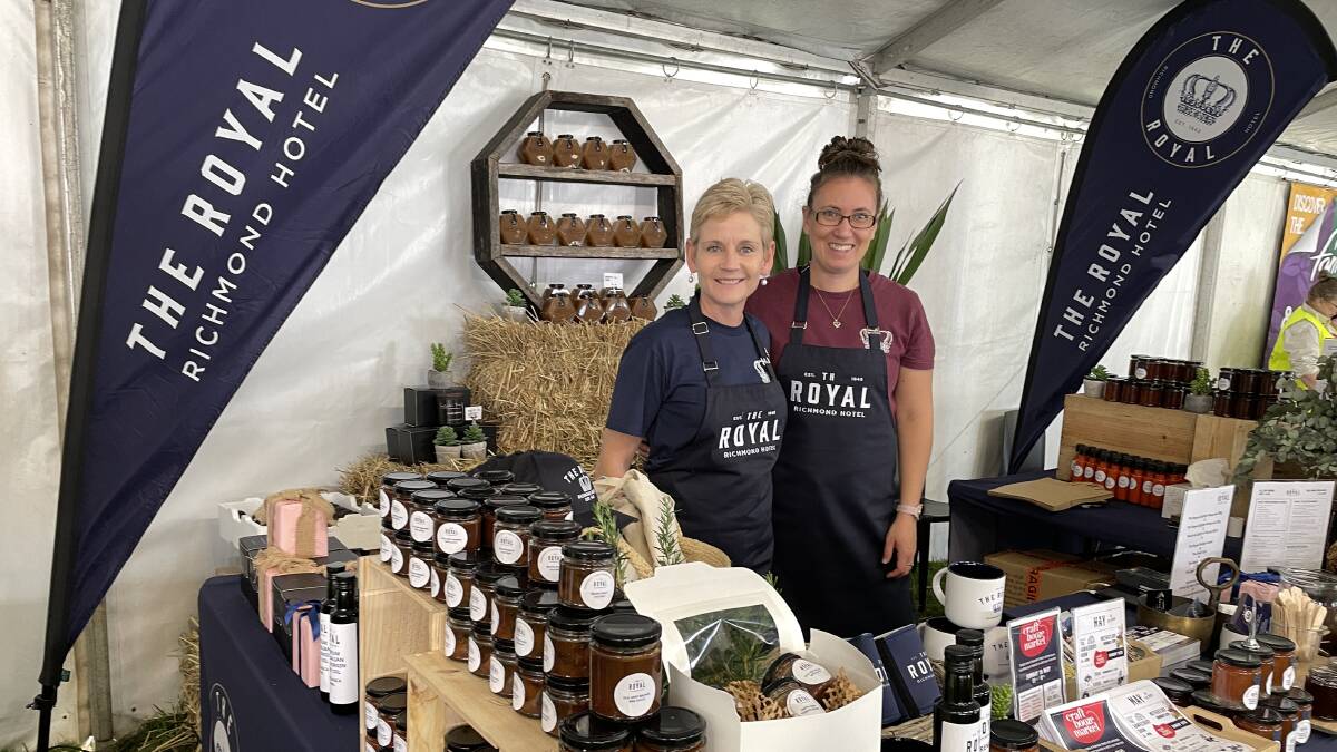 Karen Anderson, owner of The Royal Richmond Hotel, and bar manager Monica Helmy, showcasing their range of preserves made in-house at Richmond. Picture: Sarah Falson
