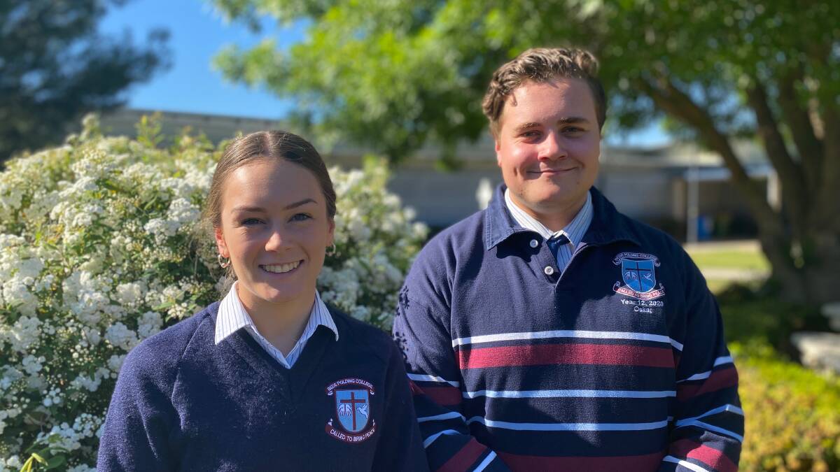 Capping off the year: Bede Polding College school captains Kayla and Oskar are excited to be able to attend their Year 12 formal. Picture: Supplied