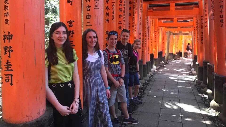 Hawkesbury students currently in USA and Japan for the 2018 exchange. Pictures: Supplied