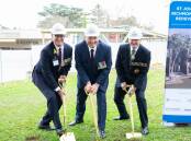 Former SAS commander James McMahon, Minister for Veterans David Elliott, and General the Honourable Sir Peter Cosgrove, turning the sod on the St John of God Richmond Hospital redevelopment. Picture: Peter Tabor