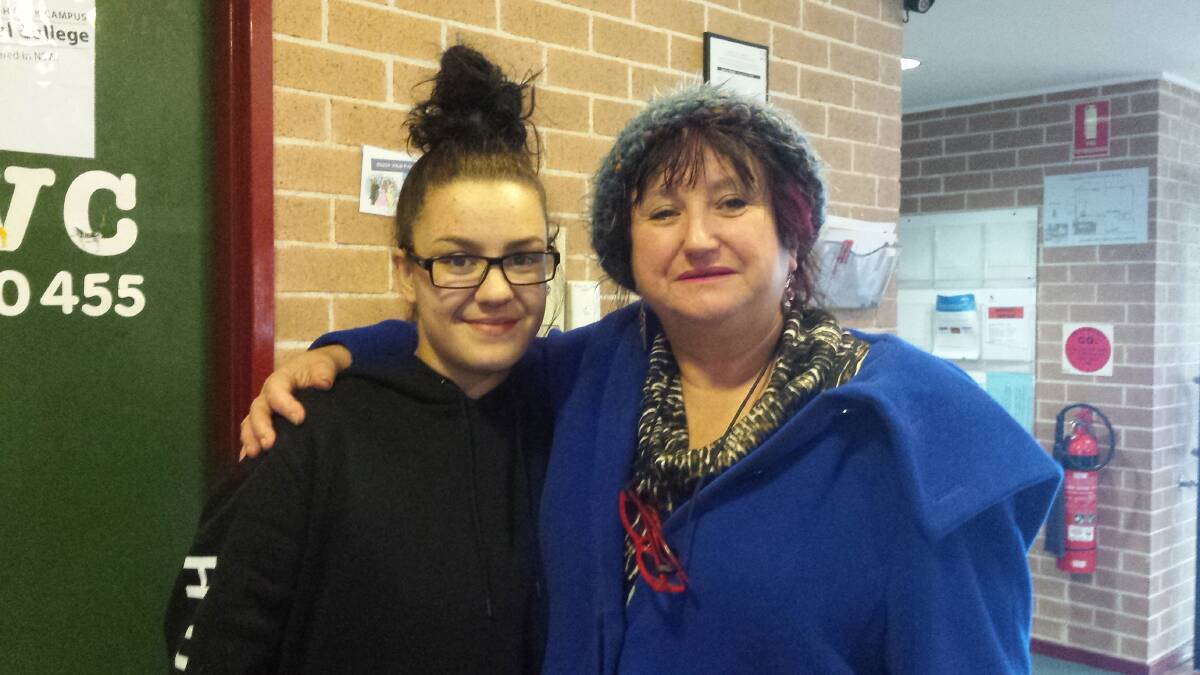 SUPPORTIVE: Eagle Arts student Olivia, 18 years old from Pitt Town, with the school's principal, Gab McIntosh.