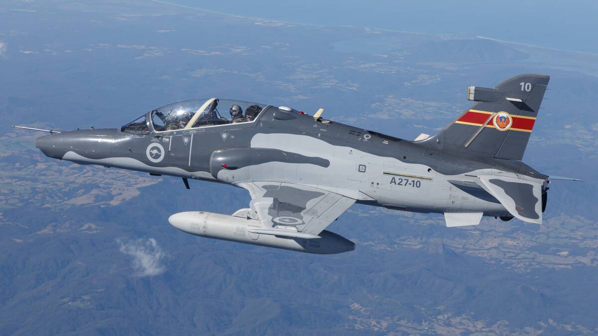 A Hawk 127 lead in fighter, such as those that will be flying over Richmond today. Picture: SGT David Gibbs/Defence