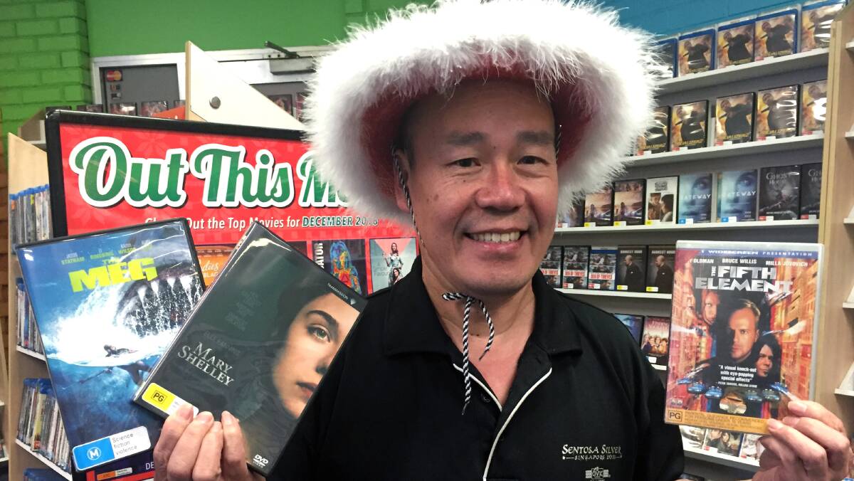 Holiday flicks: The Last Kangaroo - aka Guirong Wu, owner of Civic Video Windsor - with his 'Picks From the Pouch' movie recommendations for the holiday season. Picture: Geoff Jones