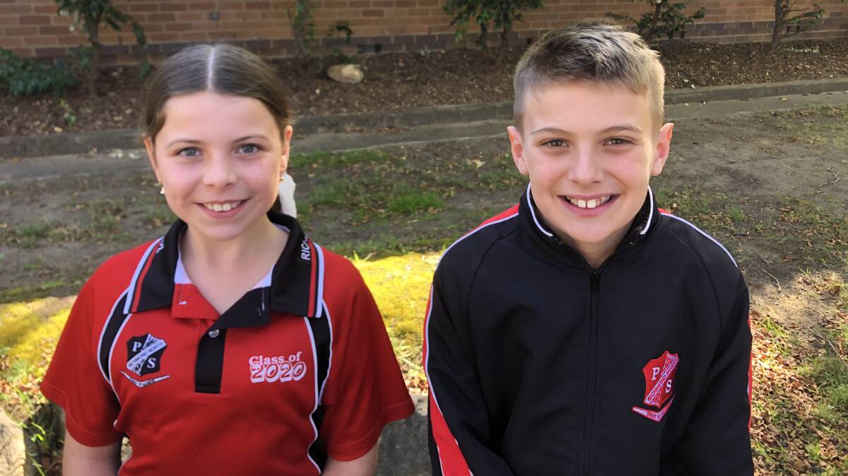 Brooke and Tyler, school captains at Richmond North Public School. Picture: Adam Wheat