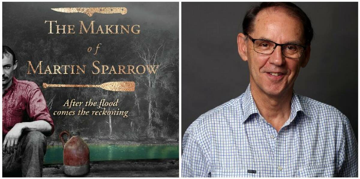 HAWKESBURY ADVENTURE: Author Peter Cochrane and the cover of his latest book The Making of Martin Sparrow. Picture: Jason McCormack (author photo)