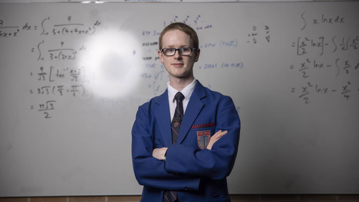 Top award for Australia: Caleb encouraged any other maths-minded students to ask their teacher about the International Youth Math Challenge, as it was "a very rewarding experience". Picture: Simon Bennett
