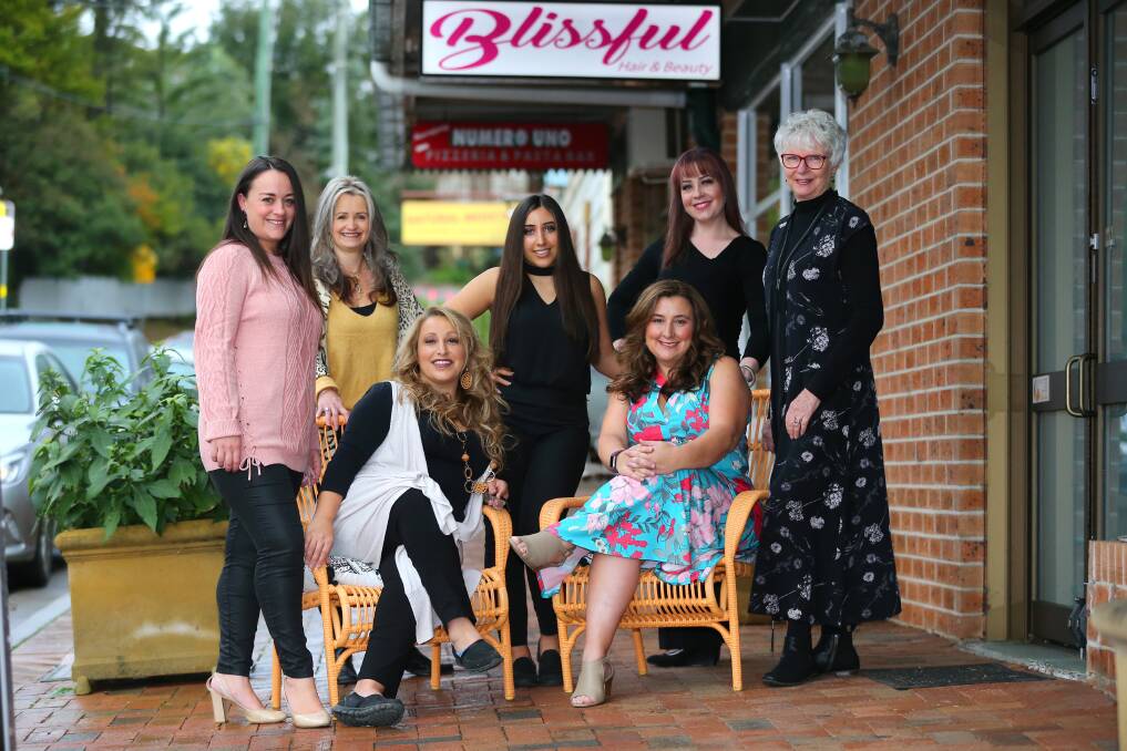 Our town: Kurrajong business women (sitting L-R) Melissa Page and Sandra Pinkney, (standing L-R) Naomi Adams, Michelle Brown, Tayla Muscat, Clare Sharples and Natalie Smith prepare for the Kurrajong VIP Night for Women in Business. Picture: Geoff Jones