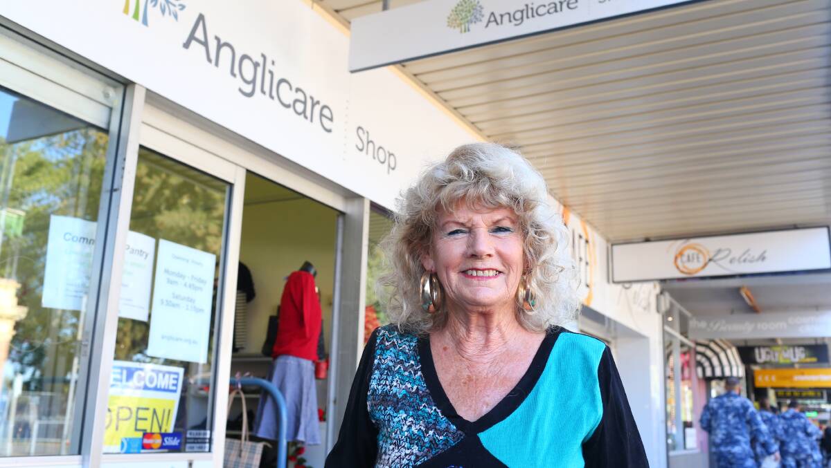 COMMUNITY SERVICE: Barbro Watt outside Richmond Anglicare, where she has been volunteering for 17 years. Picture: Geoff Jones