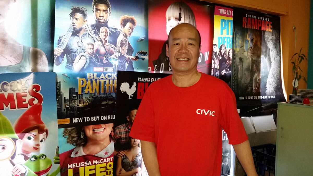 Guirong Wu at his Civic Video store in Windsor. Picture: Sarah Falson