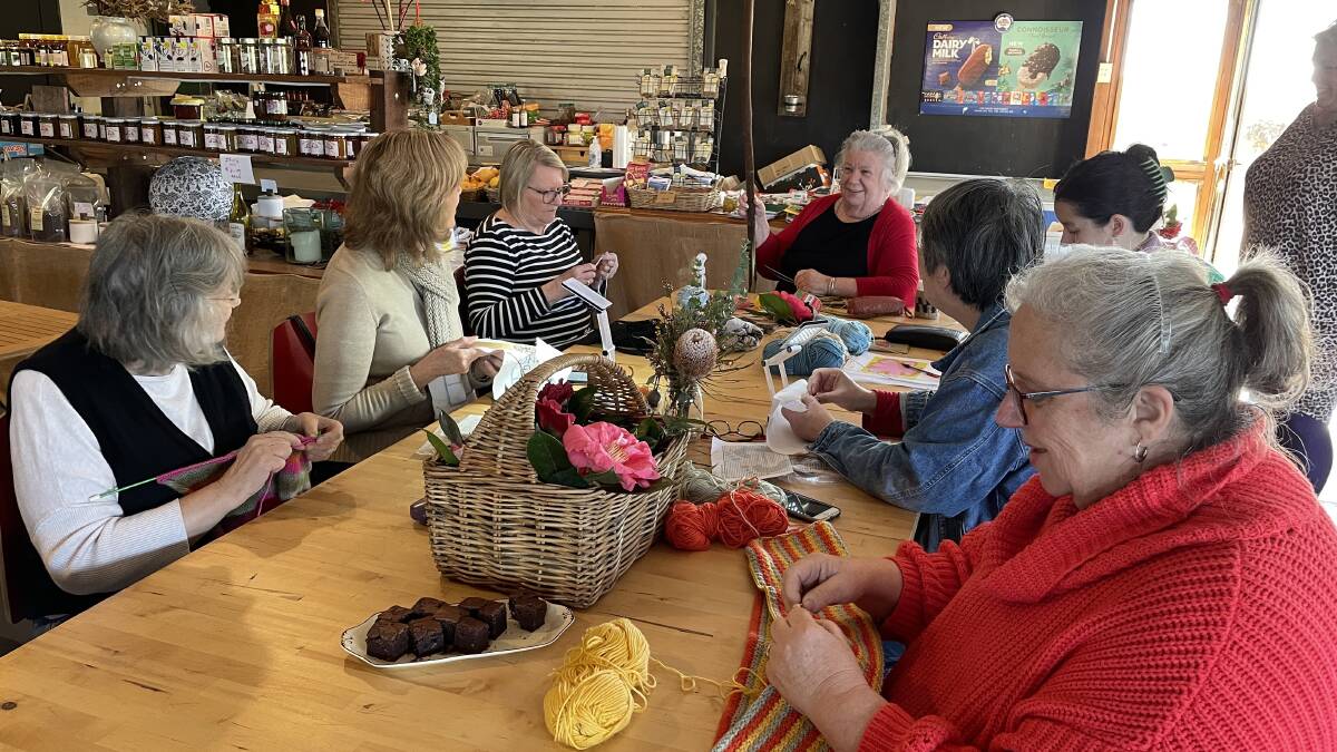 Women from Hawkesbury Remakery use Enniskillen Orchard's converted packing shed on a weekly basis to socialise and do their crafts. Picture: Sarah Falson