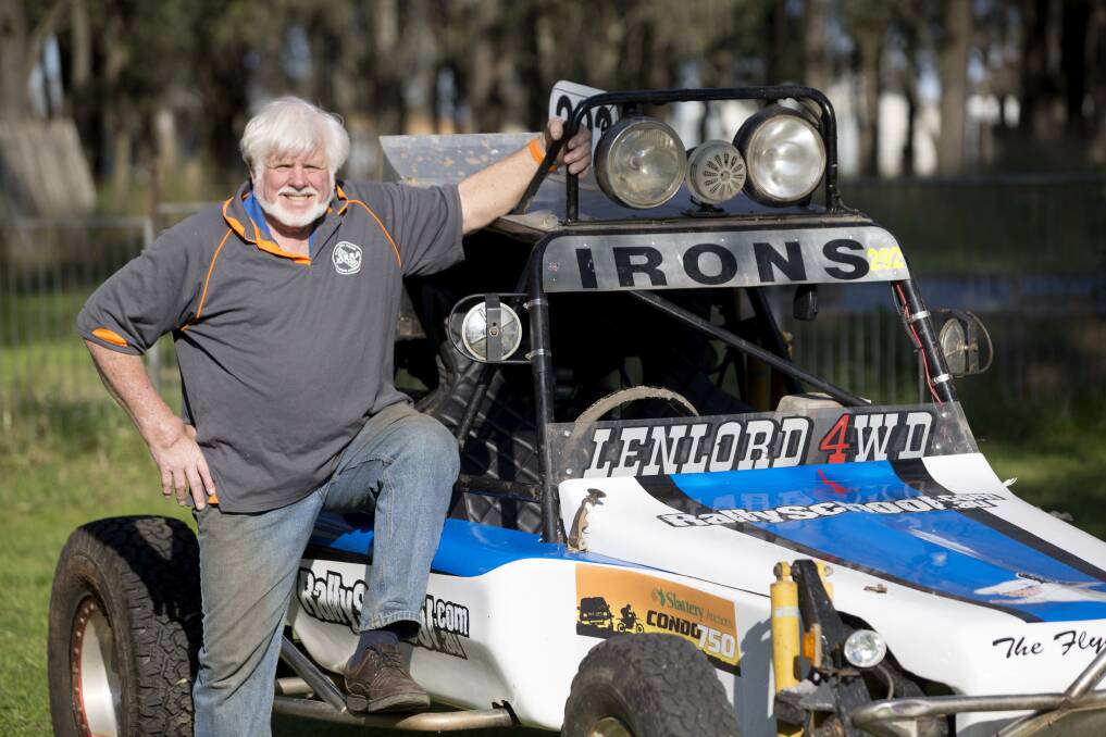 Motor nut: Ian Irons pictured in 2015 with his off-road racer. Picture: Geoff Jones
