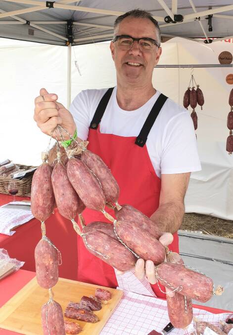 Accolades: Adrian Greygoose with some of his award-winning salami products, which he makes by hand in North Richmond. Picture: Supplied