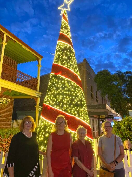 Windsor Business Group committee members Sue Paine, Louise Walker, Diane Sherrington past President Liz Mostran at Light Up Windsor 2021. Picture supplied