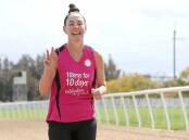 On track: Jodie Amor, Pink Finss founder, pictured in 2020 when she ran 10 kilometres every day for 10 days to raise money for her charity. Picture: Geoff Jones