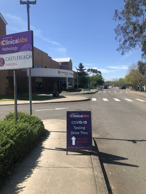 Get tested: Follow the signs to the new COVID-19 drive-through testing clinic, located at Hawkesbury District Health Service, Windsor. Picture: Supplied