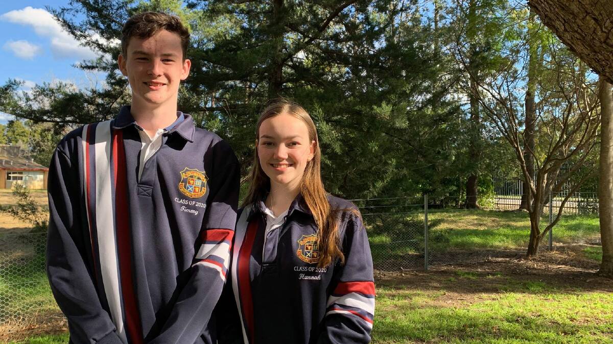 Knuckling down: Richmond High School captains Tim and Hannah are doing their best to focus on their HSC studies amid COVID-19 disruptions. Picture: Karen Lees