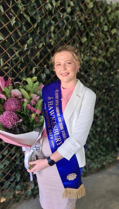 Brooke Chandler, 24, wants to use her role as Hawkesbury Young Woman of the Year to promote agriculture in the Hawkesbury - particularly with young people. Picture by Hawkesbury Showgirl/Facebook