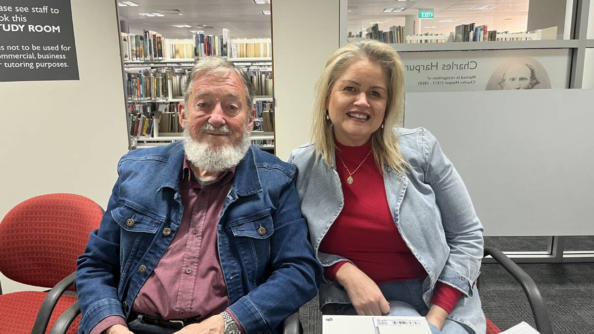 Program attendee Geoffrey with DLF Volunteer Coordinator, Cecilia, at a recent session with Hawkesbury Library Service. Picture supplied