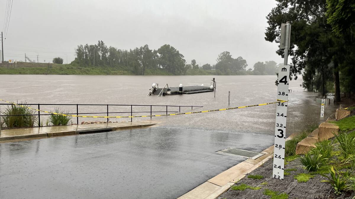Flooding of the Hawkesbury River at Windsor, photographed in March this year. Picture: Sarah Falson