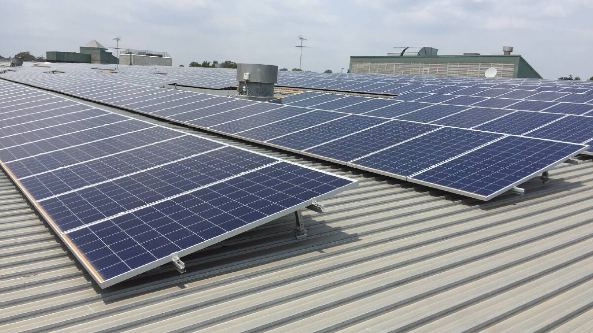 The solar panels installed on the roof of Richmond Marketplace. Picture: Supplied