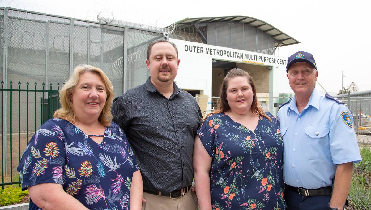 Tight knit: The Moellmer family work at John Morony Correctional Complex at Berkshire Park. They are pictured outside Outer Metro Correctional Centre, which is on the Complex. Picture: CNSW