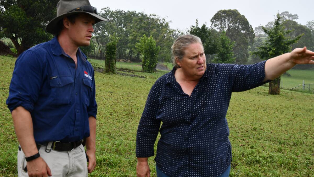 Greater Sydney LLS Biosecurity officer Jacob French with Grose Vale resident Megan Lawrence. Picture: Supplied