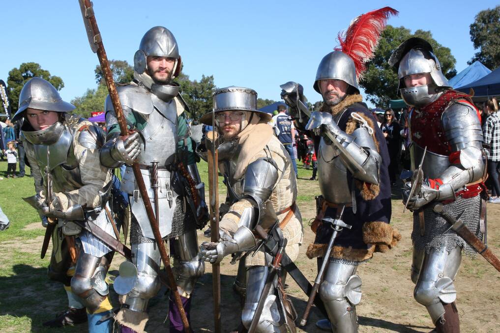 Knights prepare for battle at last year's Winterfest at the Hawkesbury Showground. Picture: Geoff Jones