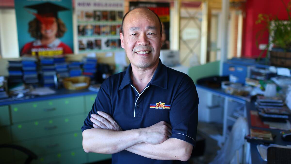 LAST MAN STANDING: Guirong Wu now runs the only Civic Video store in NSW. Picture: Geoff Jones