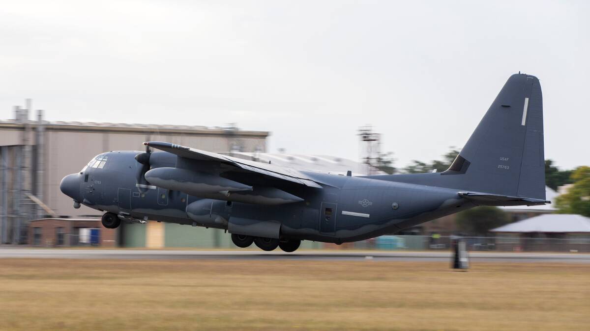 A United States Air Force 353rd Special Operations Group MC-130J Commando II lifts off from the RAAF Base Richmond runway during Exercise Teak Action 21. Picture: CPL David Said