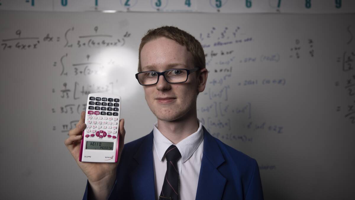 Hello maths brain: Caleb Clark, in Year 12 at Arndell, won the National award for placing first among Australian entrants in the 2020 International Youth Math Challenge. Simon Bennett