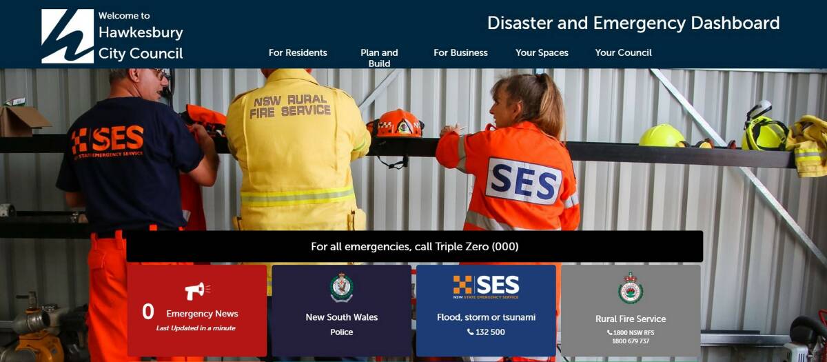One stop shop: The Disaster and Emergency Dashboard is now available on Hawkesbury City Council's website. 
