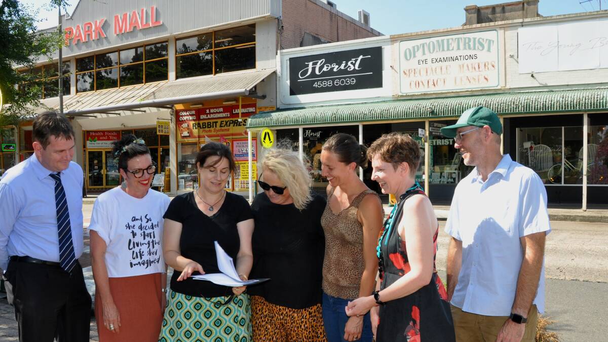 Councils Town Centres Master Plan Working Group members Andrew Kearns, Alicia Goldstien, Councillor Danielle Wheeler, Councillor Emma-Jane Garrow, Jo Wilbow, Abigail Ball and Darren Pead at Richmond. Picture: Supplied