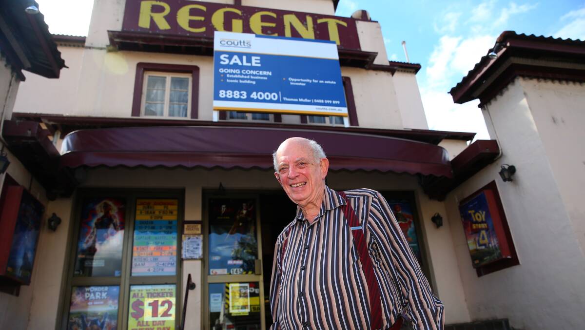 Selling: John Levy outside the Richmond Regent Twin Cinema on Windsor Street, Richmond. He has put the building and business on the market and is planning to retire. Picture: Geoff Jones