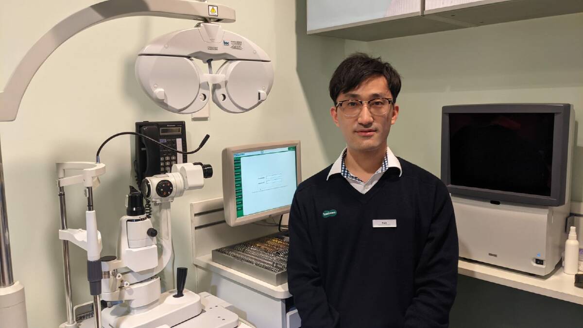 Early detection: Optometrist Fan Wu at Specsavers Richmond Marketplace calls for men to get their eyes checked.